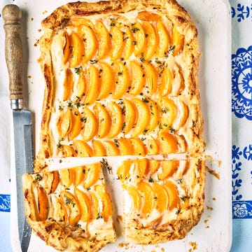 peach, thyme and ricotta galette