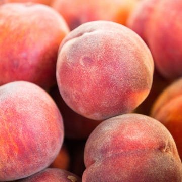 Peaches seen displayed on the shelves of Wroclaw Market Hall... peaches seen displayed on the shelves of wroclaw market hall
