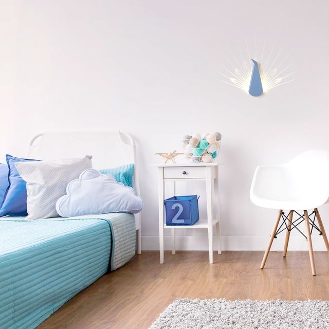 Furniture, Bedroom, Blue, Room, Bed, White, Product, Turquoise, Interior design, Property, 