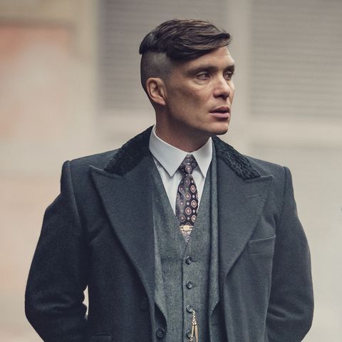 Mens Peaky Blinders Costume Thomas Shelby Grey 3 Piece Suit with