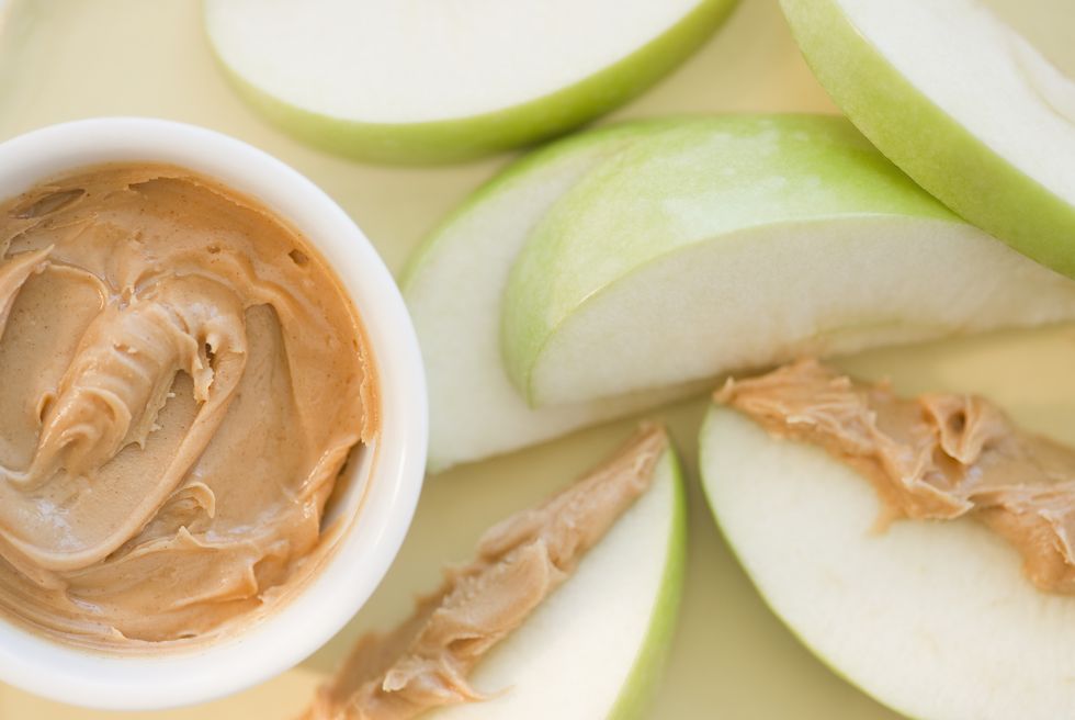 healthy snack ideas for weight loss peanut butter on sliced apple