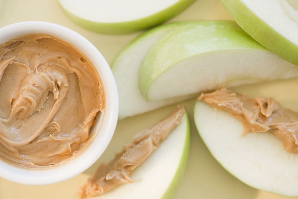 healthy snack ideas for weight loss peanut butter on sliced apple