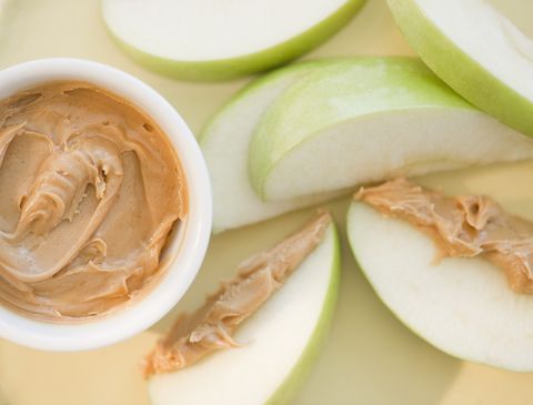 healthy snack ideas for weight loss   peanut butter on sliced apple