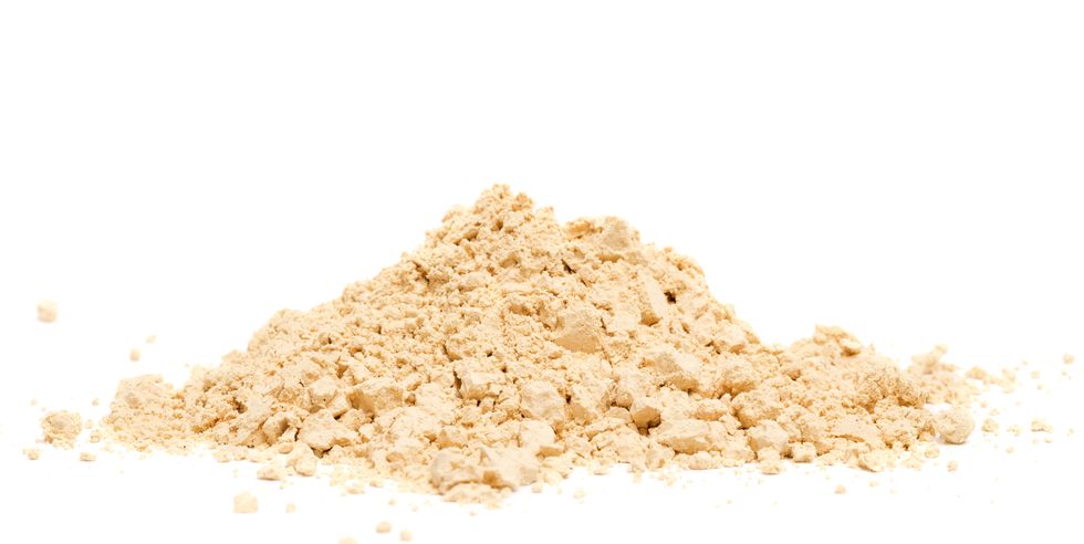 peanut butter powder on a white background