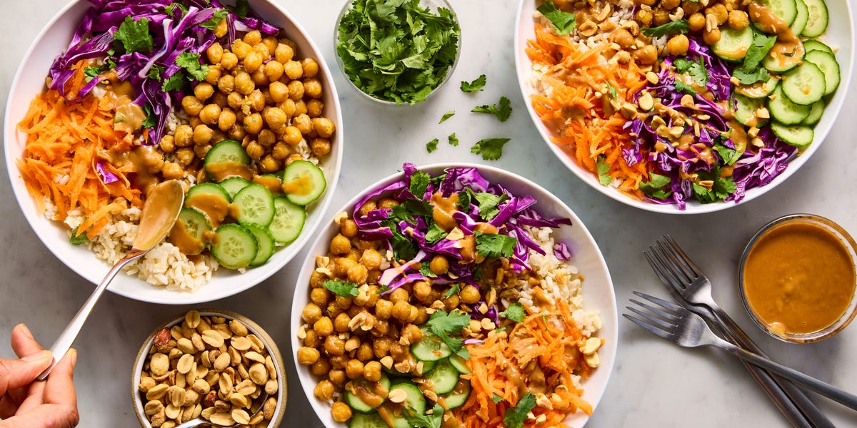 Peanut Chickpea Protein Bowls