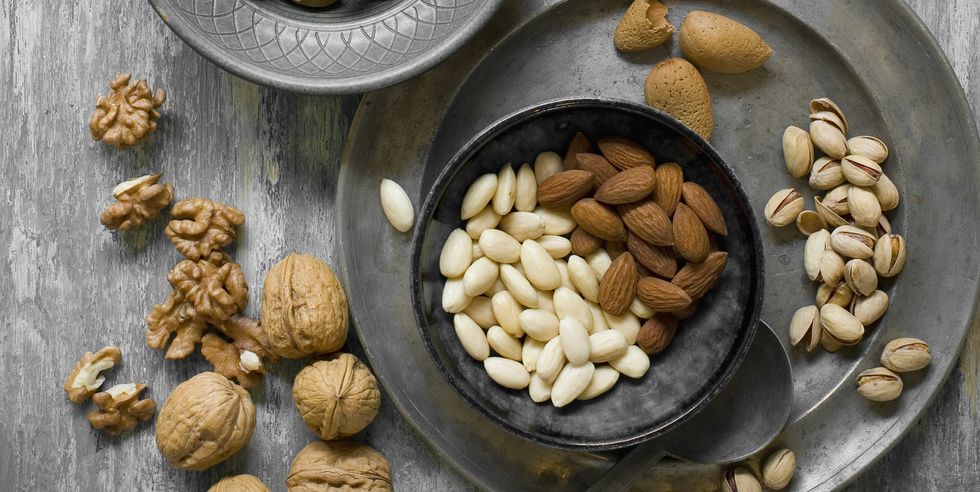 peanuts, hazelnuts, cashew nuts, brazil nuts and almonds