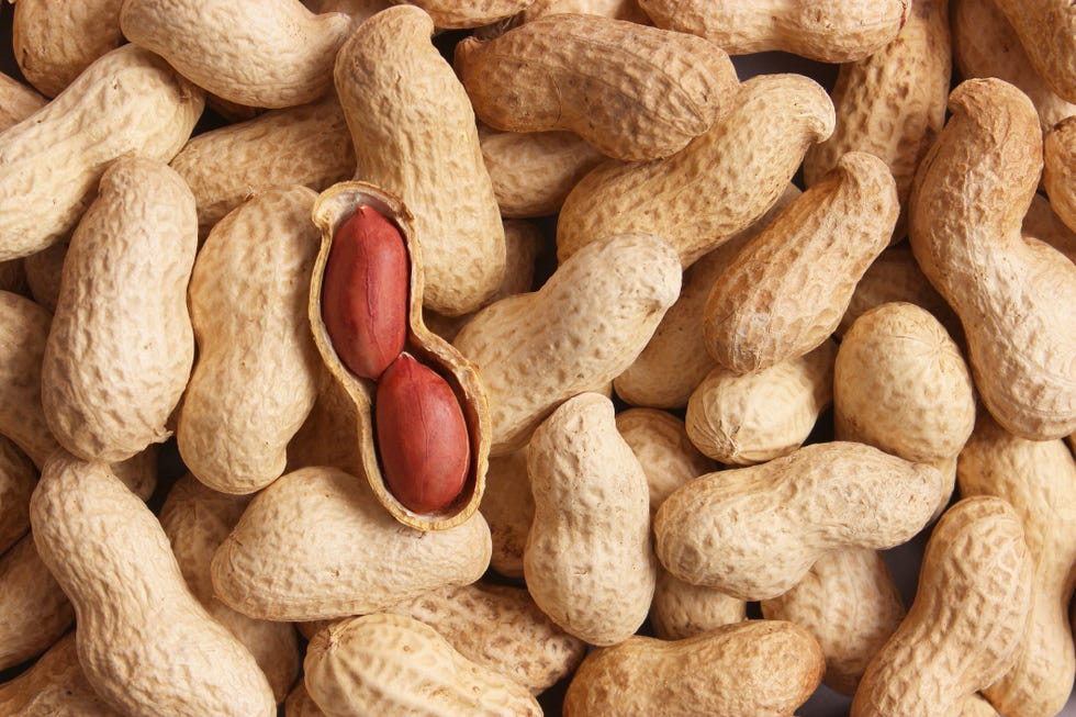 peanuts on a light background close up