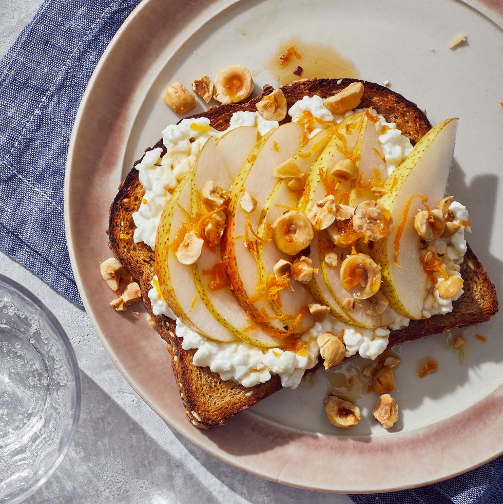 pear and cottage cheese toast