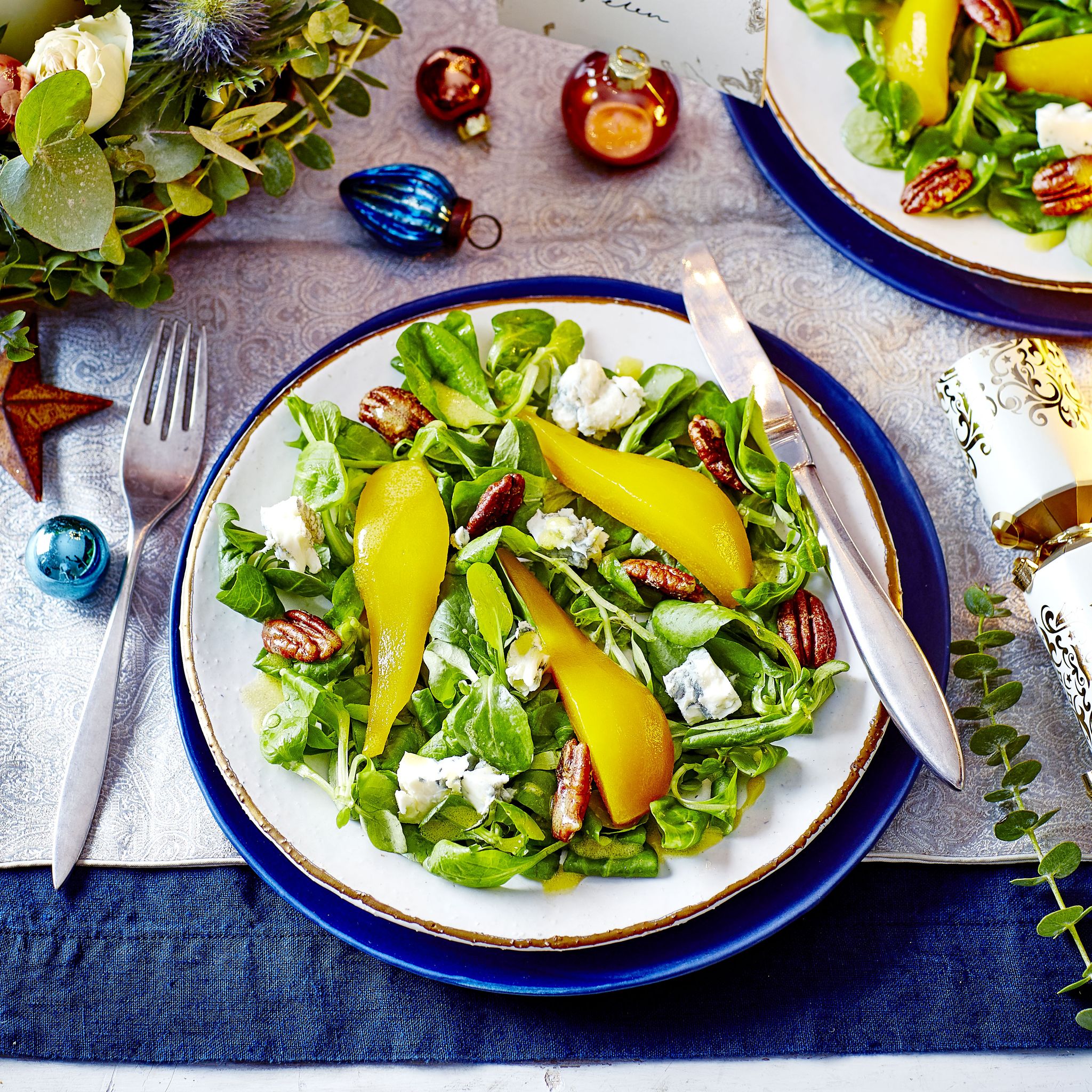 Pear, Candied Pecan and Blue Cheese Salad
