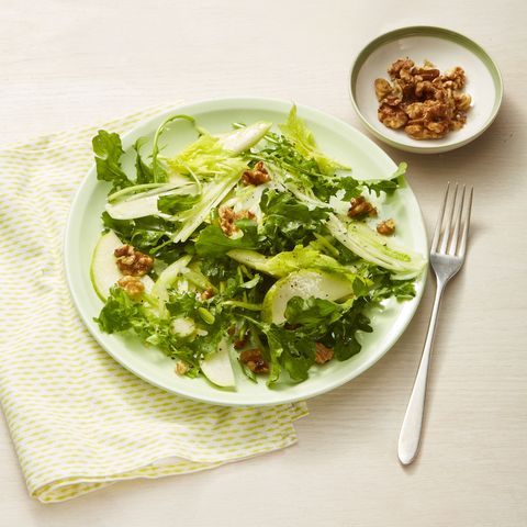 vegan dinner ideas easy pear and walnut salad