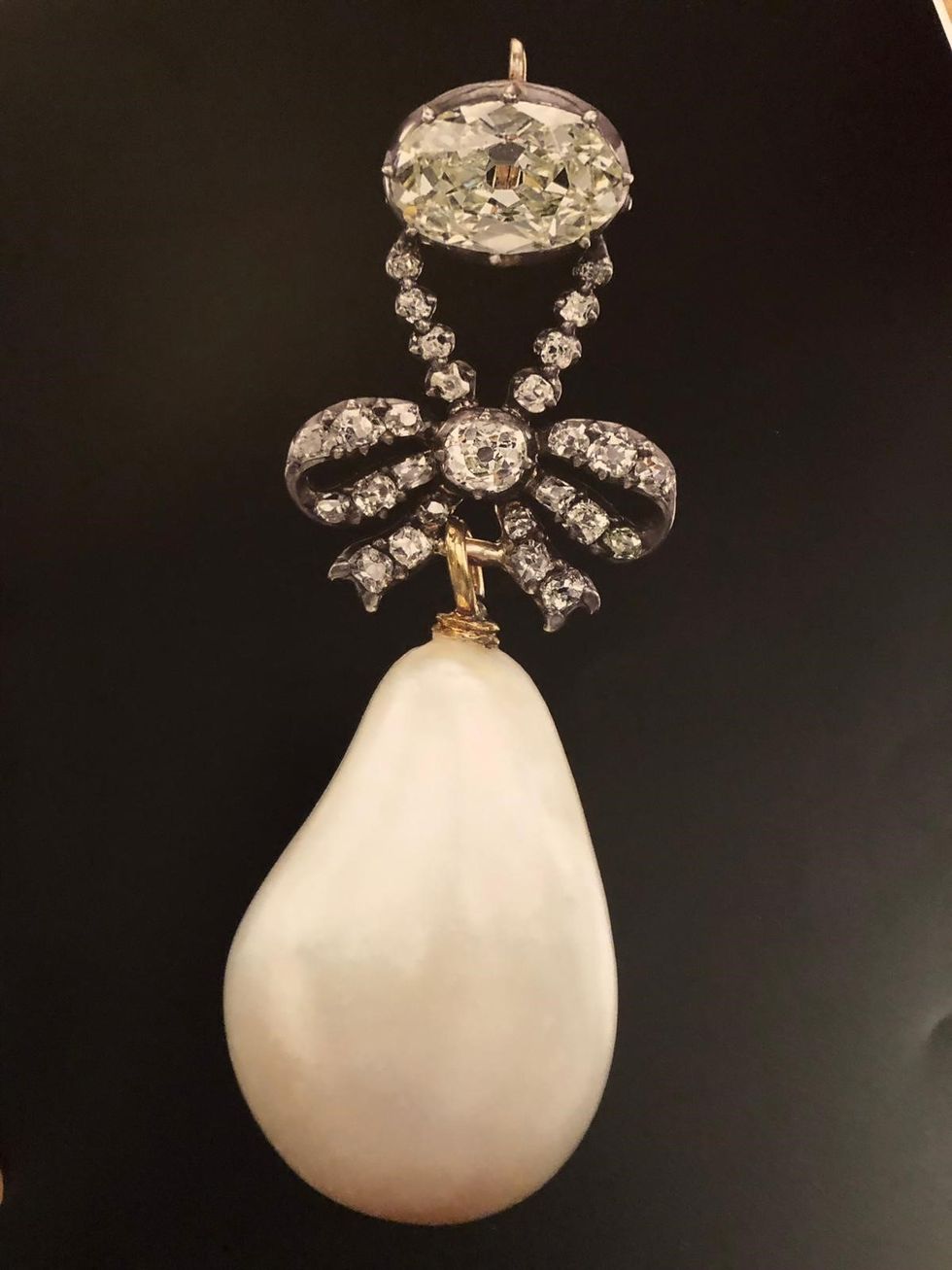 marie antoinette pearl and diamond pendant