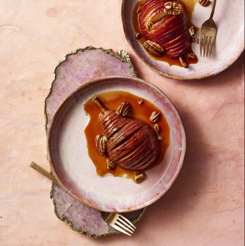 roasted pears with vegan salted caramel