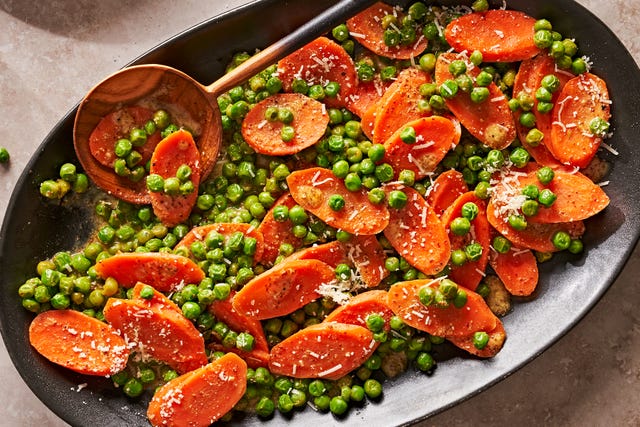 peas carrots with parmesan