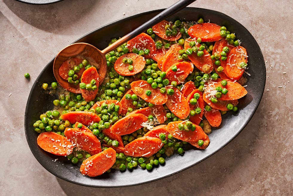 peas carrots with parmesan