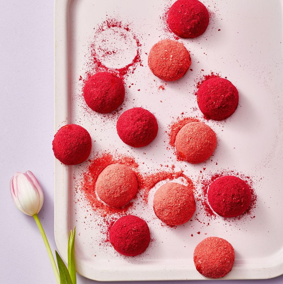 pecan berry bursts on a pink plate