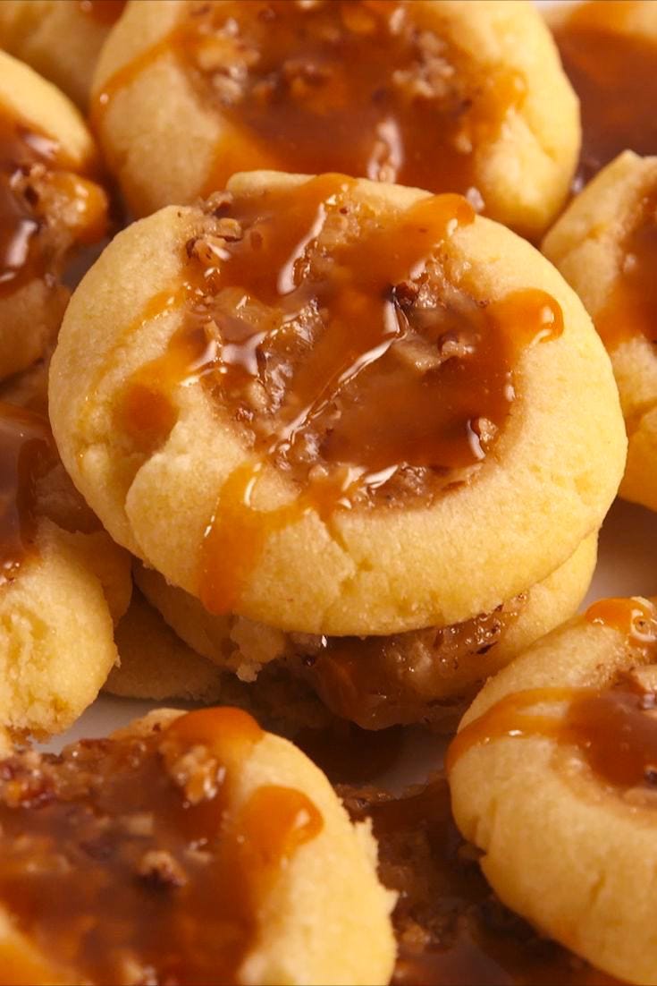 pecan pie thumbprint cookies