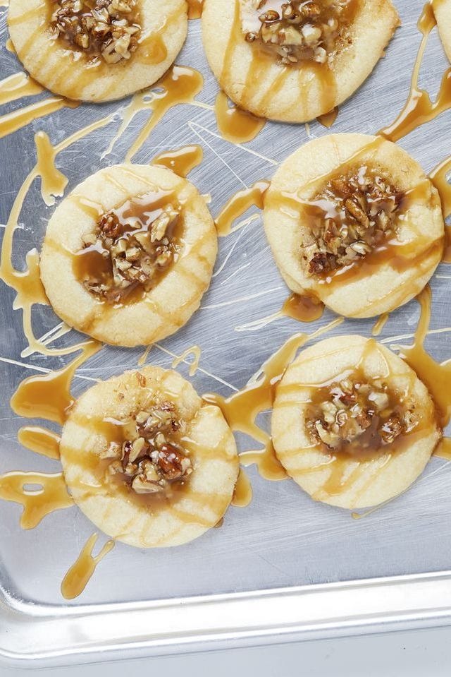 pecan pie thumbprint cookies