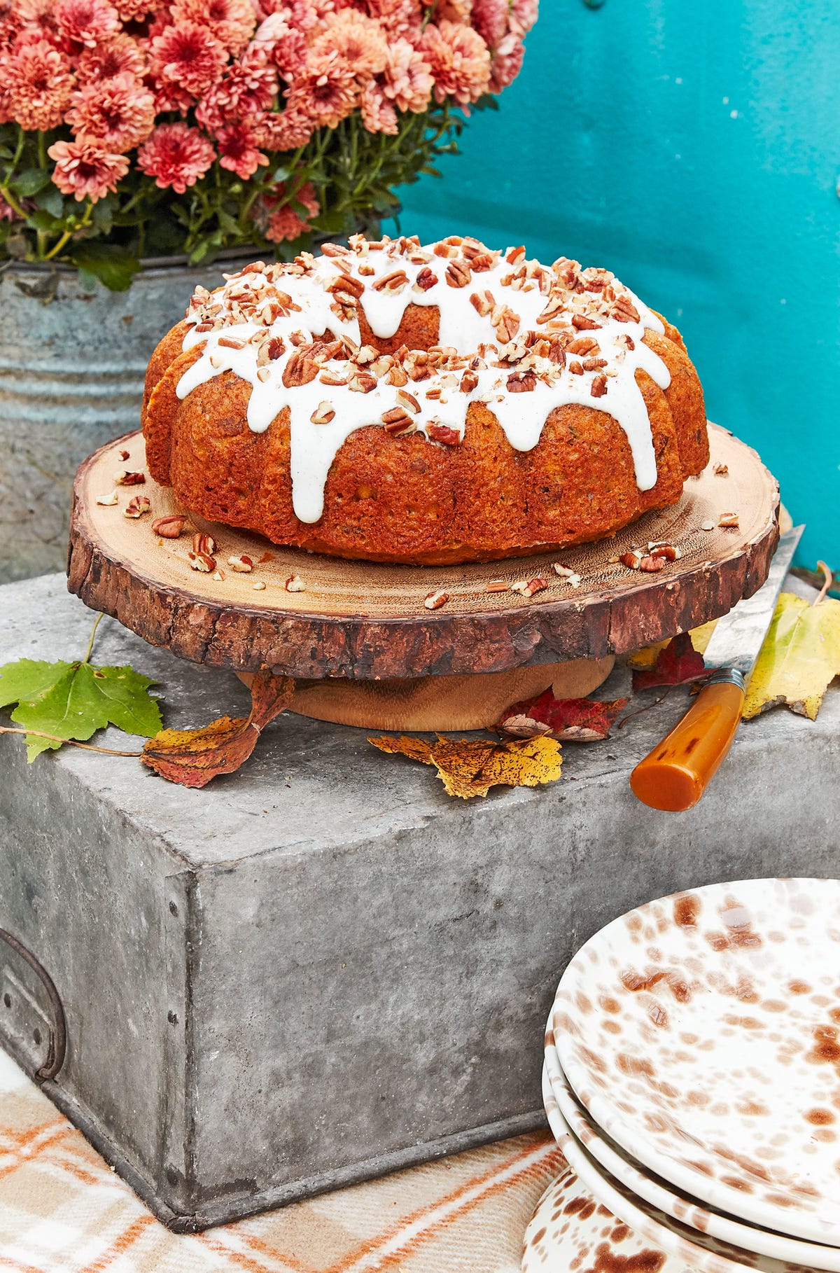 Pumpkin Cream Cheese Bundt Cake with Maple-Olive Oil Glaze • Cook Til  Delicious