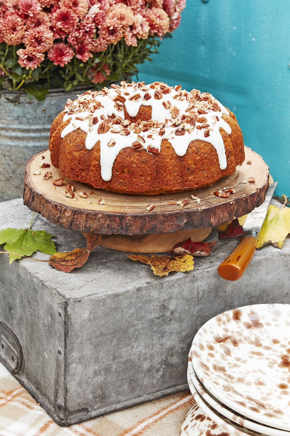 pecan pumpkin bundt cake with cream cheese glaze recipe