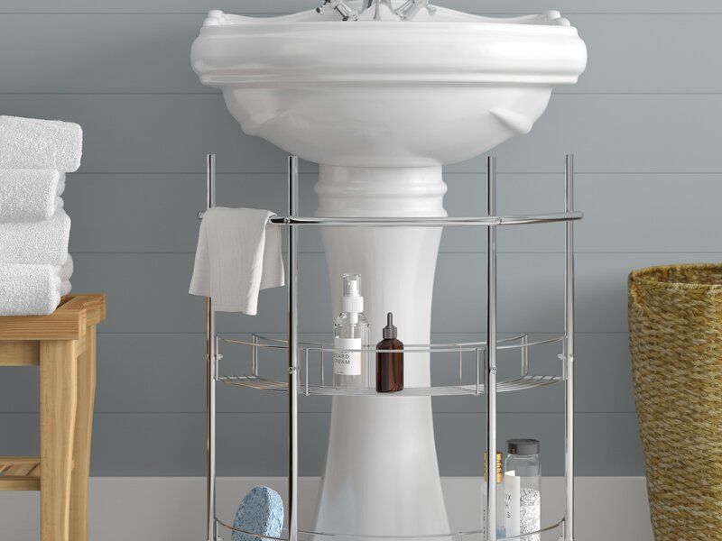 The Pedestal Sink Shelves - Hammacher Schlemmer