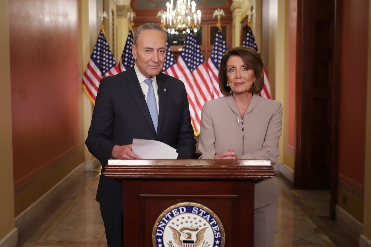 Democratic Leadership House Speaker Nancy Pelosi And Sen. Chuck Schumer Issue Response To President's Border Security Address