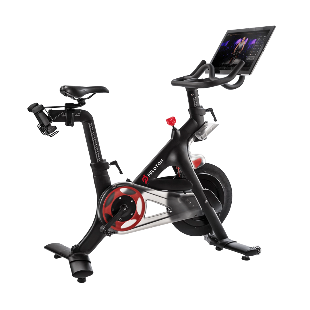 Indoor cycling, Stationary bicycle, Exercise machine, Exercise equipment, Bicycle accessory, Vehicle, Exercise, Font, Sports equipment, Bicycle, 