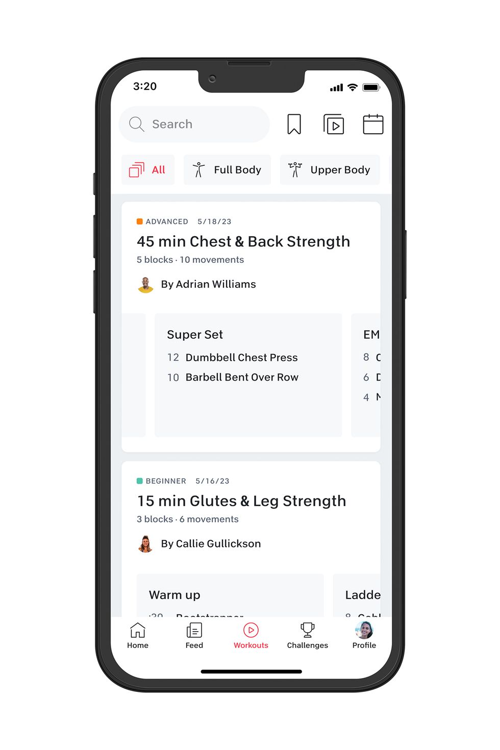 45 min chest and back strength workout on peloton gym app