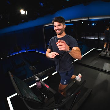 a man running on a treadmill