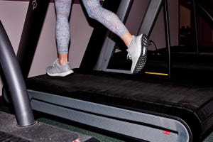 treadmill, exercise machine, leg, exercise equipment, footwear, shoe, room, sportswear, sports equipment, human leg,