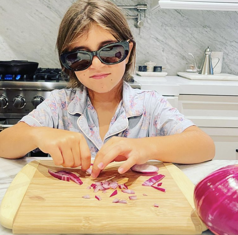 Penelope Disick Wears Sunglasses To Chop Onions
