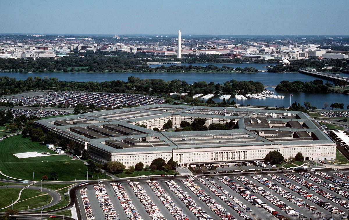 387856 01 this file photo dated april 22, 1986 shows an aerial view from over arlington, va of the pentagon, headquarters of the us department of defense the 29 acre building was dedicated on january 15, 1943, nearly 16 months to the day after the groundbreaking  photo by usafgetty images
