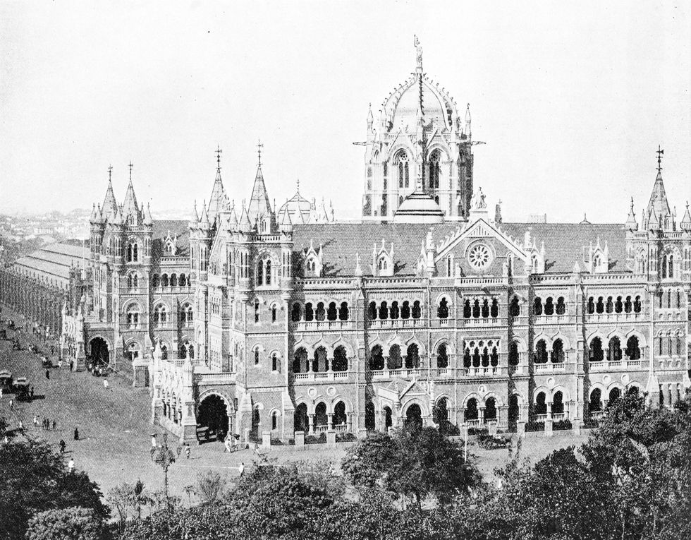 people and landmarks of india in 1895 victoria terminus station, bombay