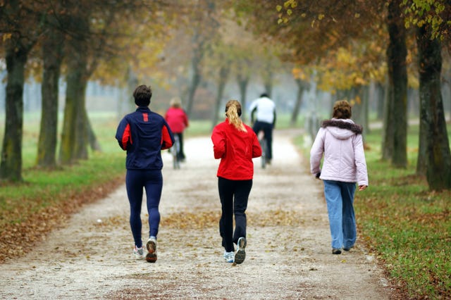 people exercising in a park