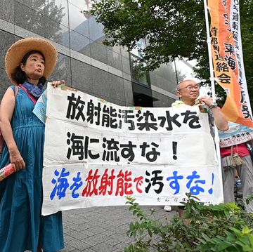 protest against the release at sea of stored nuclear contaminate
