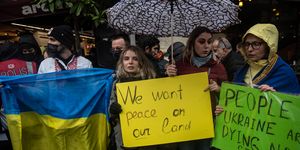 protest at russian consulate after russia's invasion of ukraine