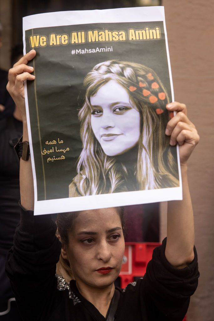 protest outside iranian consulate in istanbul over death of mahsa amini