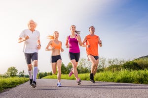 people jogging in park