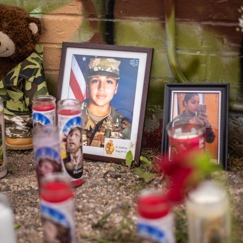 memorial set up in austin for murdered fort hood soldier vanessa guillen