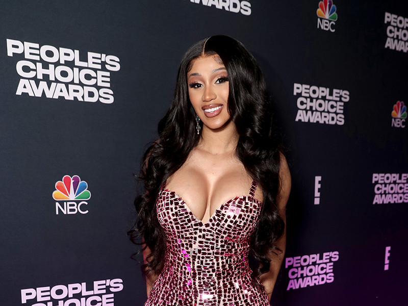 Cardi B's Valentine's Day outfit is covered in rips and cut-outs