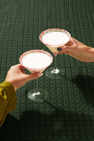 peppermint martinis with candy cane rims