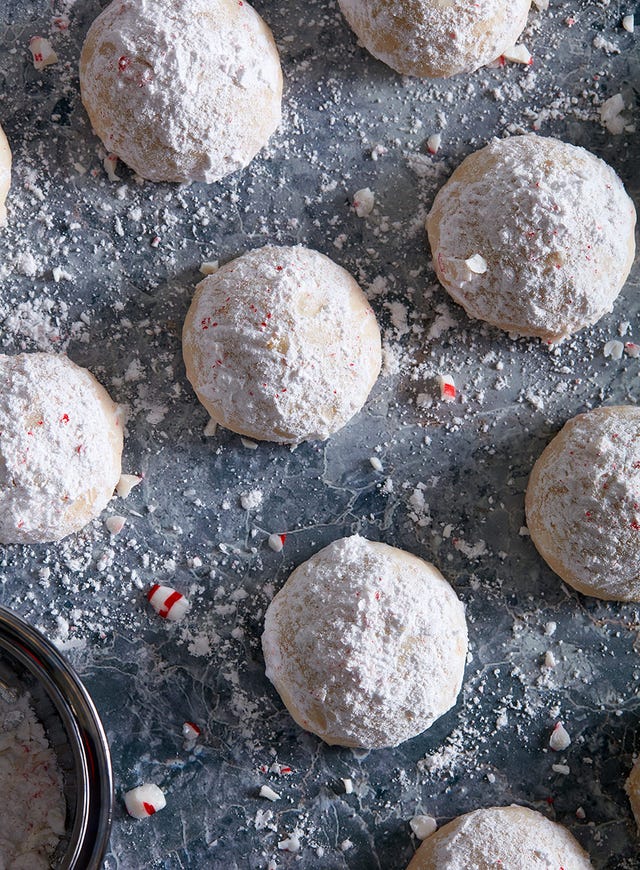 peppermint snowball cookies