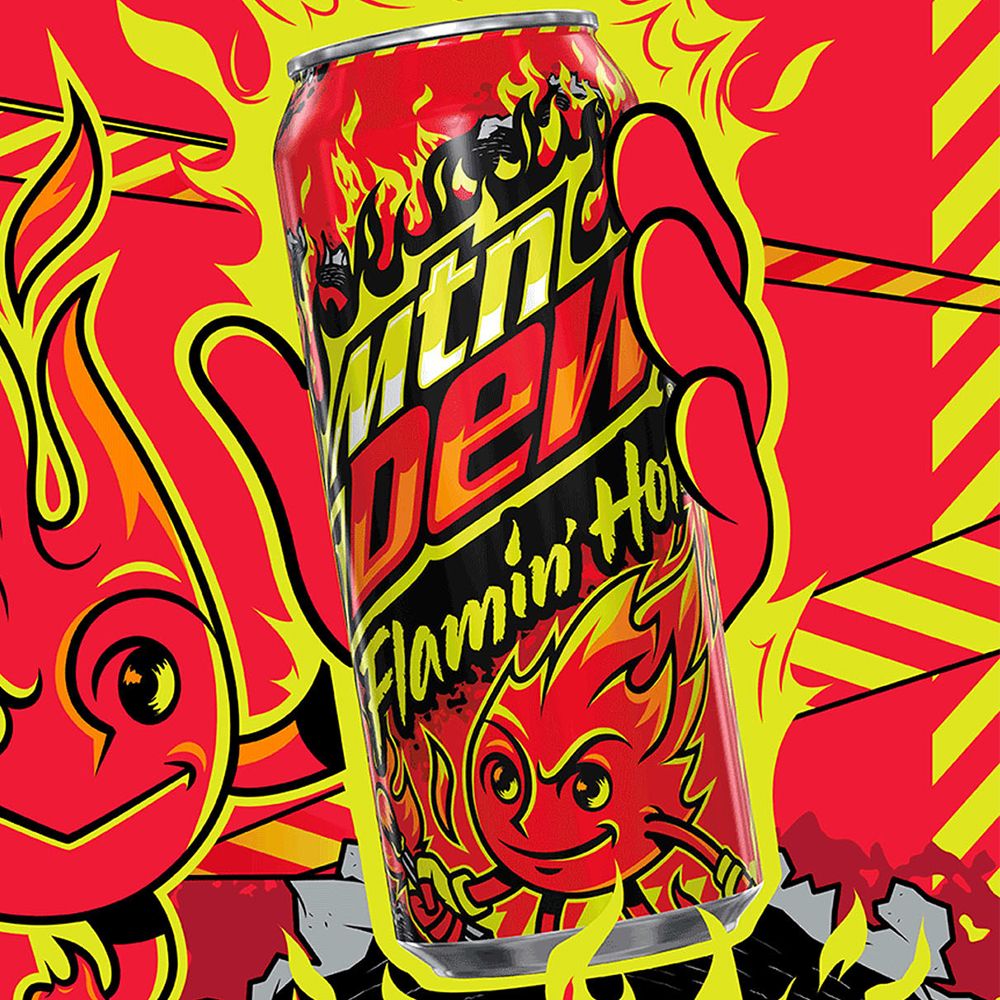 pepsico mountain dew cheetos flamin' hot soda
