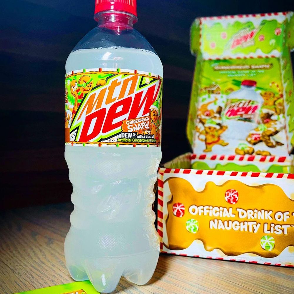 pepsico mountain dew gingerbread snap'd holiday soda