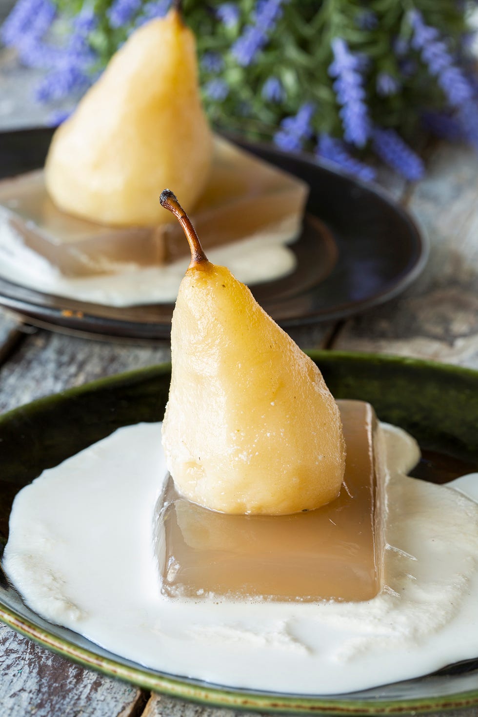 receta de peras en gelatina