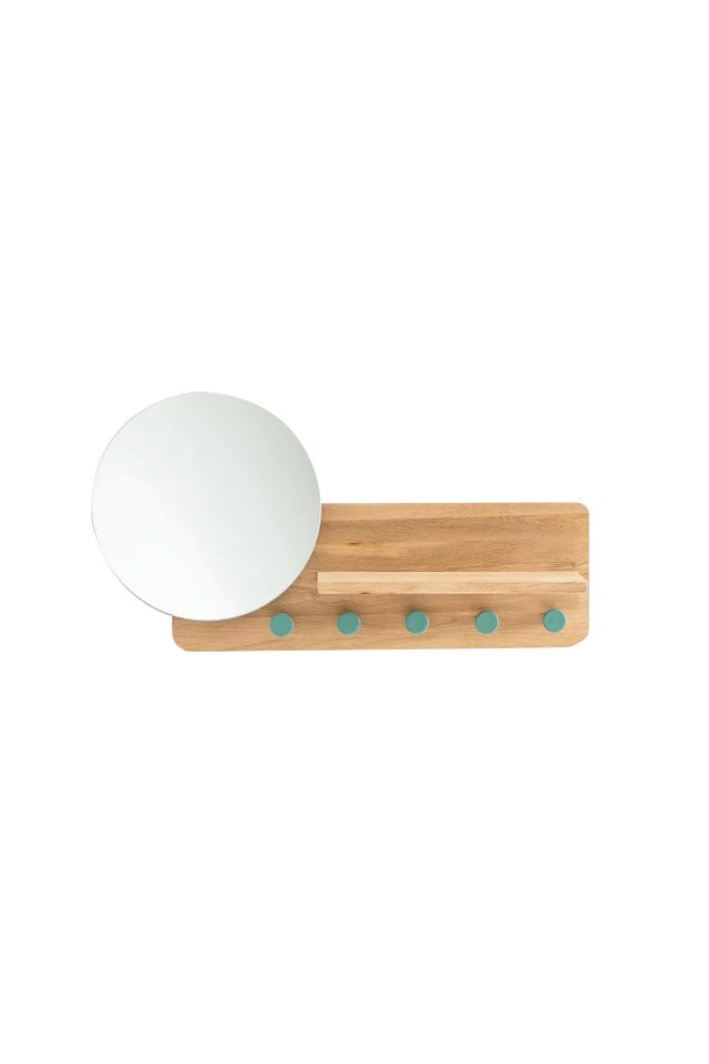 Perchero de pared con balda y espejo Nyjo