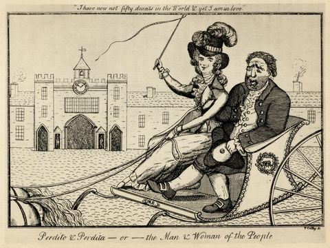 perdito and perdita or the man and woman of the people a contemporary satirical cartoon concerning perdito the prince of wales and his lover perdita mrs mary robinson