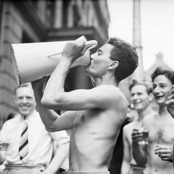 31st august 1939 a medical student needs a jug to quench his thirst after filling and piling sandbags in the days leading up to ww ii photo by a j obrienfox photosgetty images