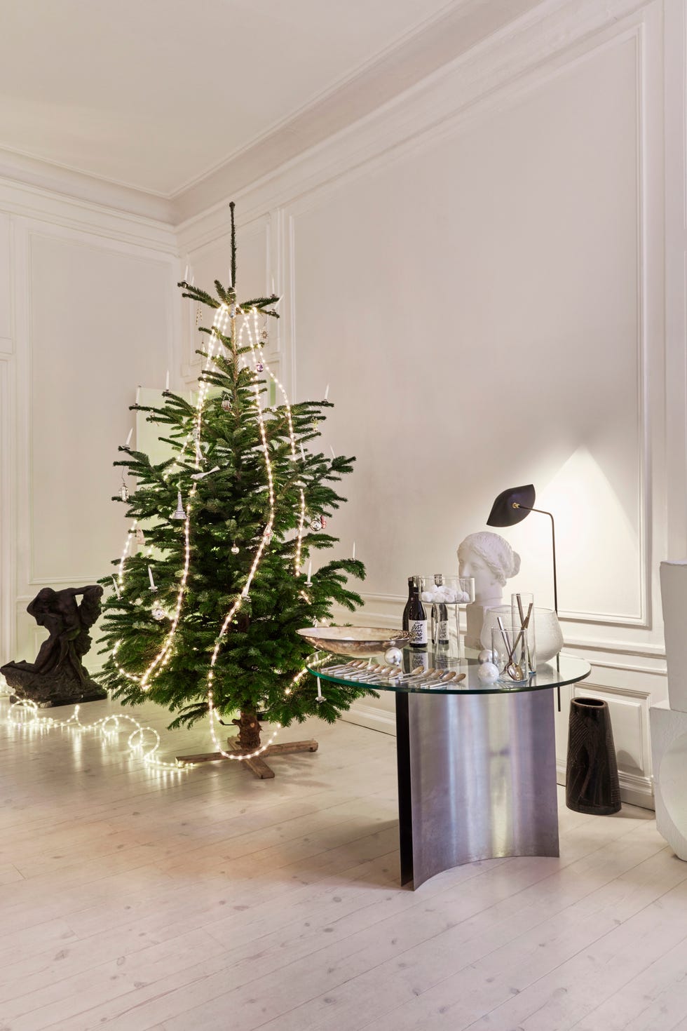 christmas tree in home of pernille hell, founder of copenhagen design store sacre couer