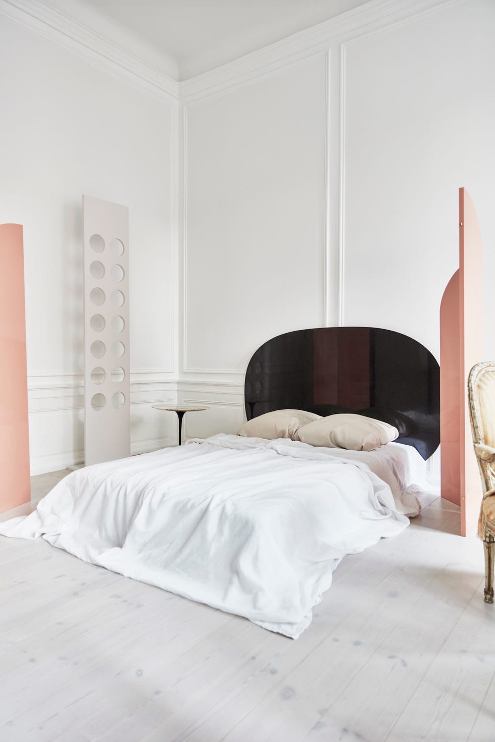 minimalist bedroom in home of pernille hell, founder of design store sacre couer