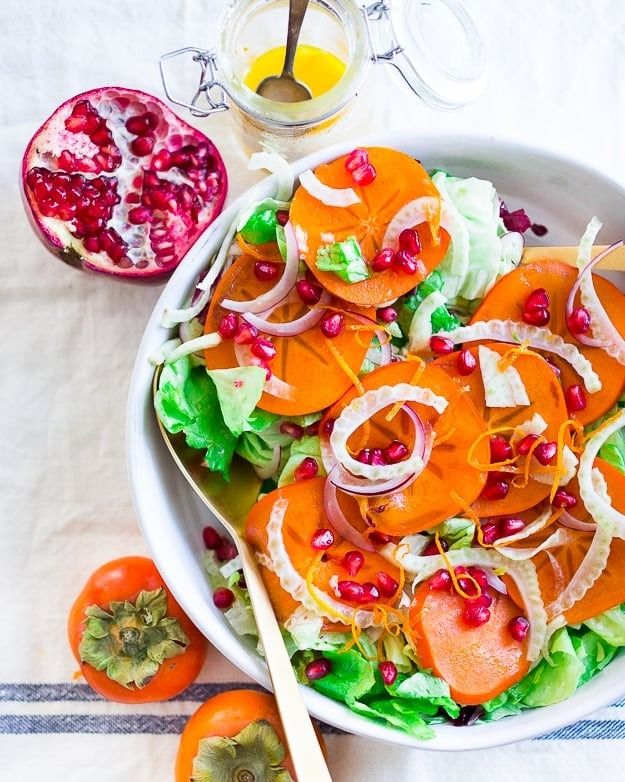 persimmon recipes persimmon salad with fennel and pomegranate